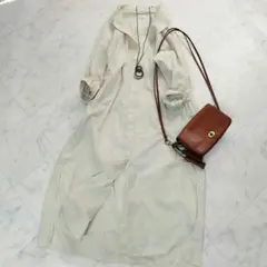美品♪クロスアンドクロス コットン タイプライター シャツワンピース