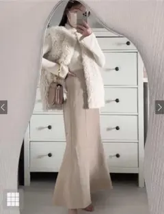 マーメイドフレアスカート ベージュ Mサイズ