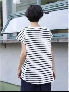 ボーダー ノースリーブ トップス