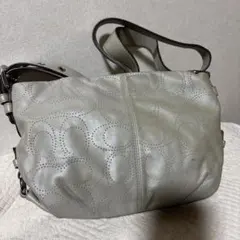 グレー レザー ショルダーバッグ