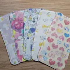 《No.366》6重ガーゼハンカチ☆ハーフサイズ☆5枚