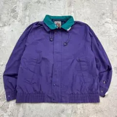 JANSPORT　ナイロンジャケット　フルジップジャケット　M　パープル　古着