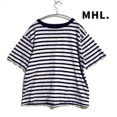 【MHL.エムエイチエル】ボーダー　Tシャツ　2 ネイビー オフホワイトのサムネイル