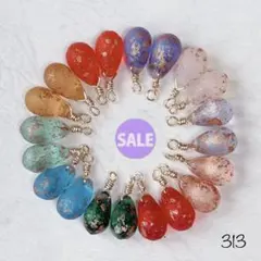 313 チェコドロップビーズ　エッチングゴールド