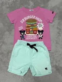 【DOUBLE.B 】ハンバーガーTシャツ ハーフパンツ セット 100のサムネイル