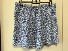 UNIQLO 花柄 リラコ ショートパンツ Lサイズ 青