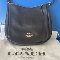 COACH ブラックレザー ショルダーバッグ