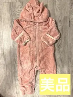 フリース　ロンパース ピンク 60 70 80 アウター　美品　ミキハウス