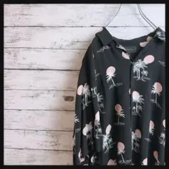 レーヨン100％【オープンカラー】開襟ストリートポップアート柄総柄アロハシャツ2