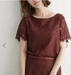ロペピクニック ROPÉ PICNIC リーフ柄クルーネックトップスのサムネイル