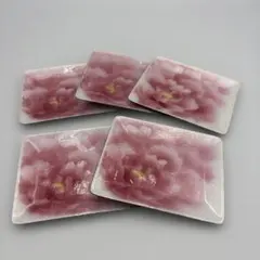値下　七宝焼き 花柄 銘々皿５枚セット 茶道具 小皿 取り皿 伝統工芸品