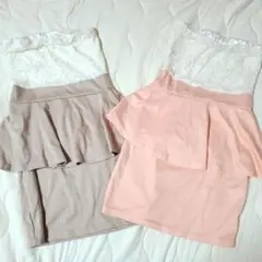 DaTuRa ダチュラ ペプラムベアワンピ 色違い2枚セット