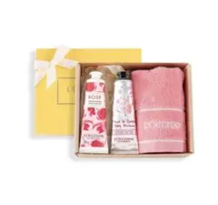 ハンドクリーム ロクシタンフローラルハンドクリームデュオ タオル付きギフトセット