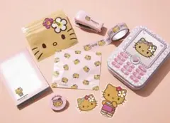 sweet雑誌付録★日焼けハローキティ★缶ケース入り文具9点セット