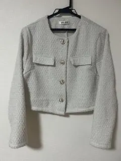 CHIP CLIP ノーカラージャケット ライトグレー