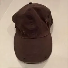 ZARAブラウン ダメージ加工キャップ