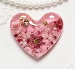 855可憐な♡レジンヘアゴム ピンクローズ スターチス入りブーケ - メルカリ