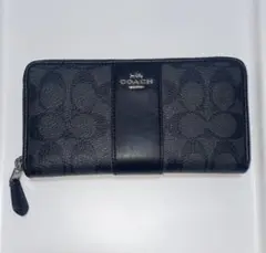 COACH ブラックレザー 長財布　なるべく当日発送します！