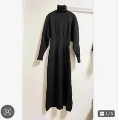 ZARAザラ　ブラック タートルネック ニットワンピースM