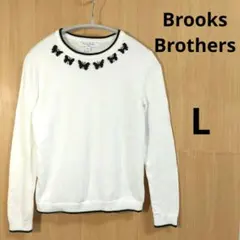 Brooks Brothers蝶刺繍 オフホワイト 長袖セーターLのサムネイル