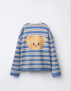 ZARA Butter Bear ストライプ柄ニットポロシャツのサムネイル