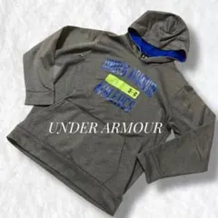 アンダーアーマー パーカー YXL グレー ロゴ レディース可