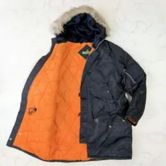 ヴィンテージ N3B フライトジャケット 裏地キルティング ネイビー L