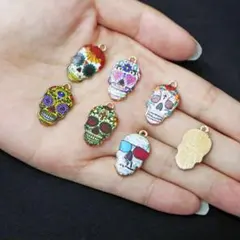 カン付き スカル ドクロ ガイコツ チャーム アクセサリーパーツ アクセサリー