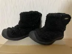 KEEN キッズ ブーツ ブラック 23.5　レディース　ボア素材　冬　黒