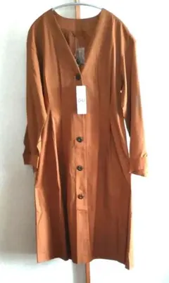 GU ノーカラー　コート　ロング　新品未使用　サイズS　実寸表記　タグ付き