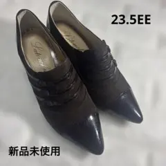新品✨Latouchureスエード×エナメルポインテッドトゥパンプス上品通勤