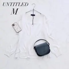 アンタイトル/ニット/Vネック/コットン混/日本製/Mサイズ/シフォン切替