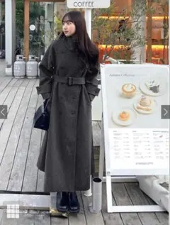 GRL 襟3Wayベルト付きフェイクウールトレンチコートMサイズ