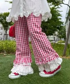 【あみこ企画】ふりふりギンガムチェックパンツのサムネイル