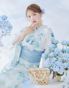 Sugar 夢幻な水彩蒼牡丹 浴衣 - メルカリ