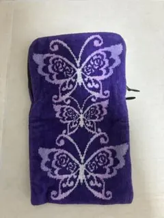 ANNA SUI ポーチ パープル 蝶柄タオルポーチ