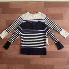 ユニクロキッズ 長袖カットソー ストライプ柄130
