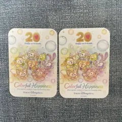 ダッフィーとフレンズ 20周年 ステッカー 2枚セット