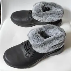 スケッチャーズ スリップインズ ファーブーツ 25cm　黒　ブラック