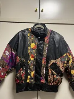 【古着】Design leather jacket