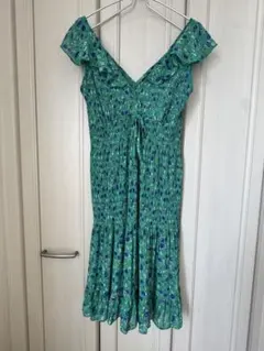 ★ZARA BASIC★フラワープリント キャミワンピース★グリーン★のサムネイル