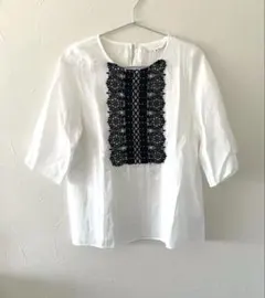 SunaUna ◇ 刺繍レースブラウス　半袖　Mのサムネイル