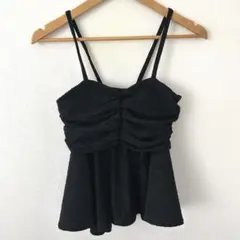 coca／ビスチェ ギャザー フリル　ブラック　キャミソール　Ｍ