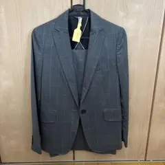 グレー チェック柄　スーツ　洋服の青山