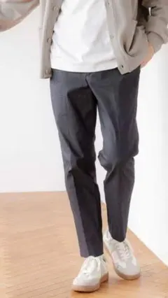 GLOBAL WORKアーバンデニムスラックス+WARM Mサイズ 黒 股下72