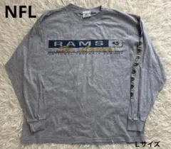 【激レア】00s NFL ラムズ 袖プリント 長袖Tシャツ ロンT グレー Lのサムネイル
