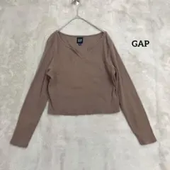 ギャップ GAP カットソー L ブラウン ショート丈 長袖 カジュアル