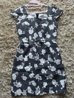 Proportion プロポーション　半袖ミニワンピース 花柄 チェック柄