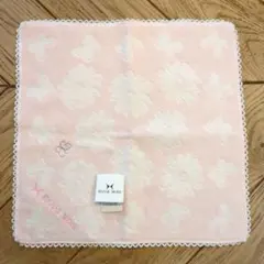 HANAE MORI タオルハンカチ ピンク 蝶々 花柄