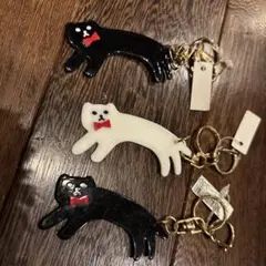 新品タグ付き！猫キーホルダー3個セット